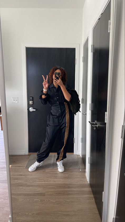 Ivy Park Black Jump Suit Ivy Park, Jumpsuit Outfit, Model Aesthetic, Black Jumpsuit, Ivy, Jumpsuit, Mirror Selfie, Wardrobe, Black