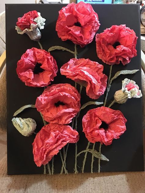 Learn how to make beautiful coffee filter poppies. Poppy paper flower diy. Paper crafting. Easy coffee filter craft How To Color Coffee Filters, Paper Poppy Template, Coffee Filter Poppy Flowers, Tissue Paper Poppy Flowers Diy, Coffee Filter Poppies, Diy Poppy Flower, Paper Poppy Flowers Diy, Poppy Flower Craft, Making Poppies