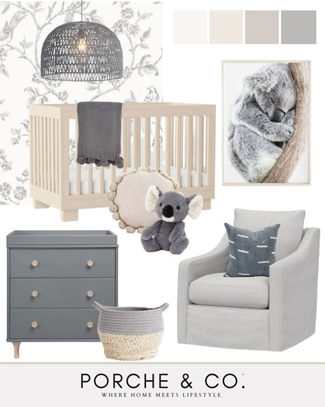 Gray Nursery Furniture, Grey Crib Nursery, Twin Nursery Room, Blue Gray Nursery, Baby Blue Nursery, Grey Nursery Boy, Blue Nursery Boy, Wood Nursery, Baby Room Neutral