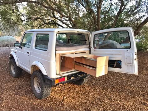 Suzuki Jimny Camping Setup, Suzuki Jimny Camper, Suzuki Jimny Camping, Sj410 Suzuki, Jimny Camping, Jimny Camper, New Suzuki Jimny, Suzuki Jimmy, Mini Trucks 4x4