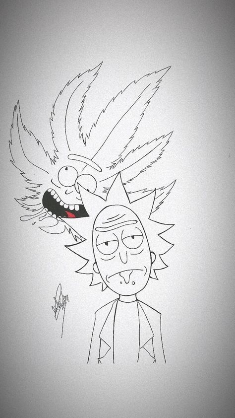 Rick And Morty Trippy Drawing, Drawing Of Rick And Morty, Drawing Ideas Rick And Morty, Rick And Morty Draw Trippy, Rick And Morty Draw, Rick And Morty Drawing Sketch, Rick And Morty Sketch, Rick And Morty Drawings, Morty Drawing