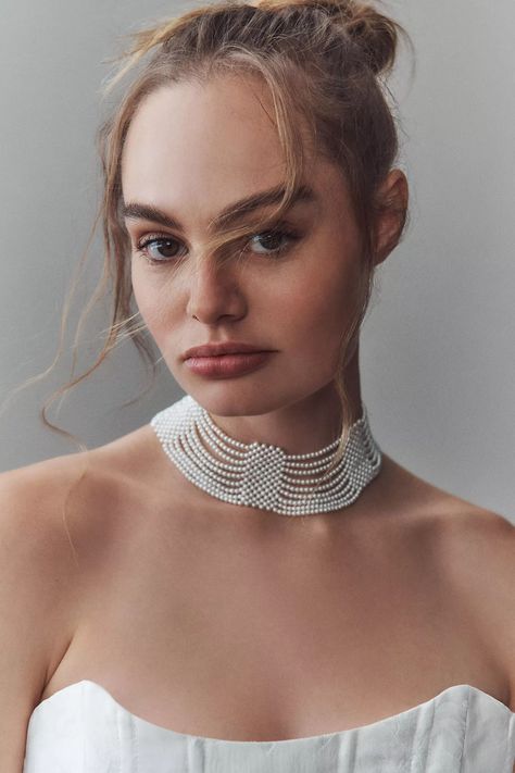 Cascading Pearl Choker Necklace | Anthropologie Western Wedding Jewelry, Choker Necklace Outfit, Victorian Makeup, Wedding Choker Necklace, Bride Vibes, Pearl Bib Necklace, Bridal Statement Necklace, Bridal Necklace Designs, Vintage Inspired Wedding Dresses