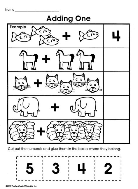 Adding One - Printable Addition Worksheet for Kids Math Problems For Kids, Easy Math Worksheets, Kindergarten Math Addition, Kindergarten Math Worksheets Addition, Kindergarten Addition Worksheets, Addition Kindergarten, Math Addition Worksheets, Preschool Math Worksheets, Math Games For Kids