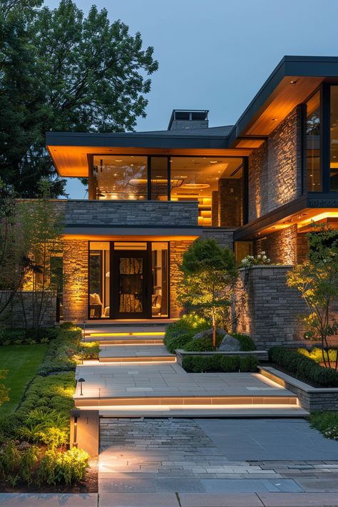 13 Secrets To A Stunning Rustic Modern Exterior for Your Home - DreamyHomeStyle Rustic House Design Exterior, Contemporary Modern House Exterior, Rustic Contemporary Home Exterior, Rustic Modern House Exterior, Beautiful Homes Exterior Modern, Rustic Modern Exterior, Modern Rustic House Exterior, Modern Rustic Exterior, Modern Mountain House Exterior