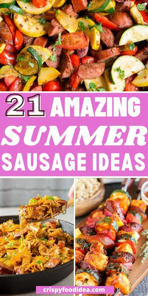 These amazing summer sausage recipes are best for meal prep and for healthy eating. What To Do With Summer Sausage, Summer Sausage Appetizers, Rope Sausage Recipes, Venison Summer Sausage Recipe, Hot Sausage Recipes, Grilled Sausage Recipes, Beef Sausage Recipes, Summer Sausage Recipes, Sausage Meals