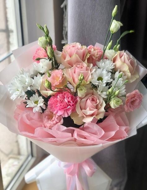 Flower Arrangement For Birthday Gift, Simple Birthday Bouquet, Flower Bouquet Birthday Gift, Big Bouquet Of Flowers Gift, Freestyle Bouquet, Light Pink Flower Bouquet, Pink Birthday Flowers, Birthday Roses Bouquet, Birthday Bouquet Flowers