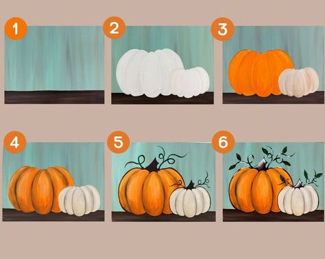 Emily Seilhamer Art Canvas Pumpkin Painting Ideas, Emily Seilhamer Art, Step By Step Pumpkin Painting, Easy Pumpkin Painting Ideas On Canvas, Fall Canvas Painting Ideas Easy Diy, Easy Fall Paintings For Beginners, Pumpkin Painting Idea, Easy Pumpkin Painting, Pumpkin Canvas Painting