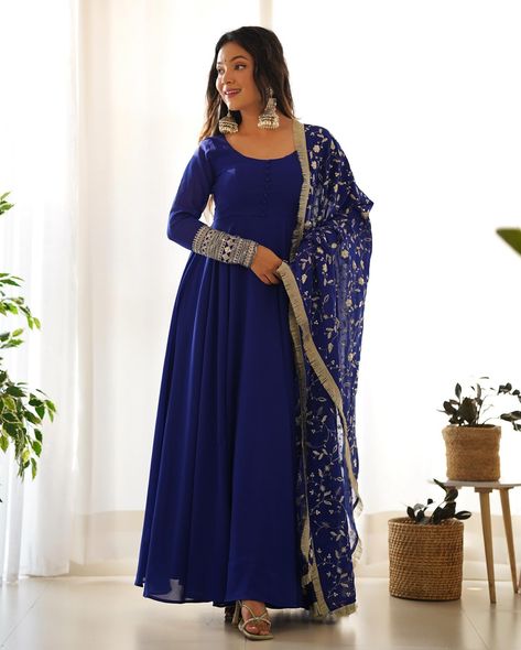 Comment “Link” To Get Details In DM 💙 Royal Blue Pure Soft Fox Georgette Anarkali Suit Set With Huge Flair, Dupatta & Pant Search “KB 241” On Our Website To Shop 👗 Hurry, Book Fast To Make This Festival Season Unforgettable ✨ Shop Now From www.BahuPalace.com Link In Bio DM/WhatsApp Us At +91 9409911700 💖 Take Screenshot & Send Us To WhatsApp For More Details! Which One You Want To Buy/Inquiry? 🙈 100% Quality Assured Premium Product With Pocket Friendly Price | Free Express Shipping | Cas... Georgette Anarkali Dress, Wine Gown, Cotton Pent, Navy Blue Anarkali, Flair Sleeves, Georgette Anarkali Suits, Blue Anarkali, Patiyala Dress, Readymade Salwar Kameez