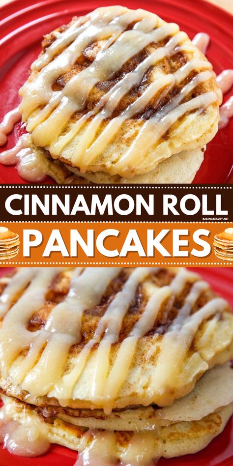 Whip up a delightful Easter brunch Recipe with this easy homemade Cinnamon Roll Pancakes! Discover an easy pancake recipe that's perfect for brunch that tastes like a cinnamon roll in pancake form! Easter Pancakes, Cinnamon Roll Pancakes Recipe, Pancakes Cinnamon, Cinnamon Latte, Freeze Pancakes, Cinnamon Roll Pancakes, Cream Cheese Glaze, Dinner Desserts, Easy Breakfast Ideas