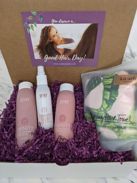 Hair Packaging Ideas, Care Box Ideas, Color Treated Hair Care, Beauty Gift Basket, Natural Hair Care Regimen, Client Gift Box, Wig Business, Hair Care Kit, Natural Hair Care Routine