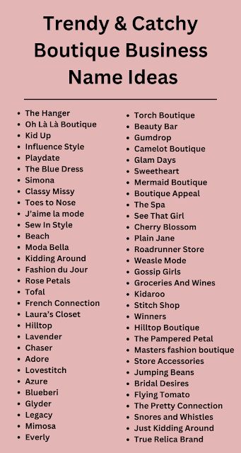 280+ Trendy & Catchy Boutique Business Name Ideas 2023 | Daily Wishes Names For Business Fashion, Instagram Stores Shops, Fashion Design Name Idea, Women Botique Names, Name For Business Fashion, Names For Clothing Brand Ideas, Unique Name For Online Shop, Aesthetic Names For Clothing Business, Fashion Designer Name Ideas