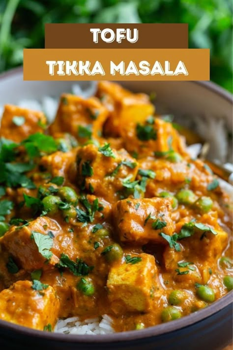 Tofu Tikka Masala, Tofu Tikka, Vegan Tikka Masala, Easy Vegetarian Meals, Tofu Curry, Vegan Indian Recipes, Indian Masala, Tikka Masala Recipe, Tofu Dishes