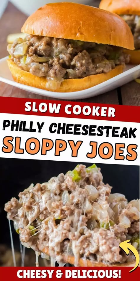 Carry In Ideas For Work Food, Pot Luck Dishes Easy Crockpot, Crockpot Sliders, Summer Crock Pot Meals, Crockpot Sandwich Recipes, Crock Pot Sandwich Recipes, Hamburger Crockpot Recipes, Slow Cooker Philly Cheese Steak, Philly Cheese Steak Crock Pot