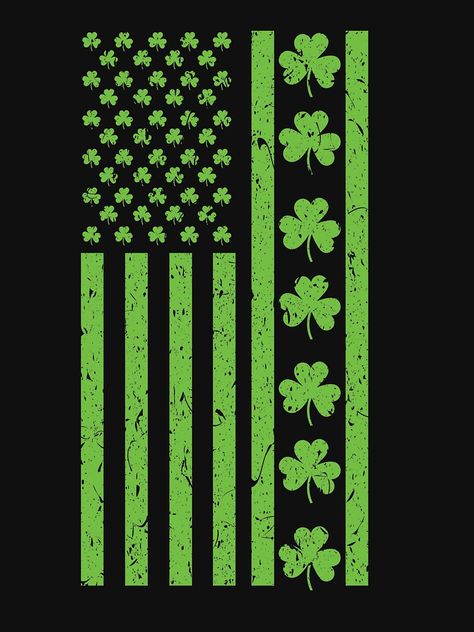 Irish American Flag Clover T-Shirt Design by tshirtexpressiv Irish Pub Decor, St Patricks Day Pictures, Celtic Cross Tattoos, St Patricks Day Quotes, Irish Symbols, Irish Tshirts, Irish Tattoos, Irish Saints, Irish Pride