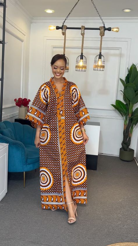 MERAKI TAILORING AND DESIGNS | MY FAV❤️ BROWN MUSTARD BURNT ORANGE 70k KHANGA KAFTAN SUPER AFRICAN SIZE #merakithebranddesigns | Instagram Kaftan Outfits Women, New Ankara Styles For Women, Orange And Brown Outfit, New Kaftan Designs, Ankara Dress Designs Chic, Latest Kaftan Styles, Latest Kaftan Designs, Brown Dress Outfit, Ankara Bubu