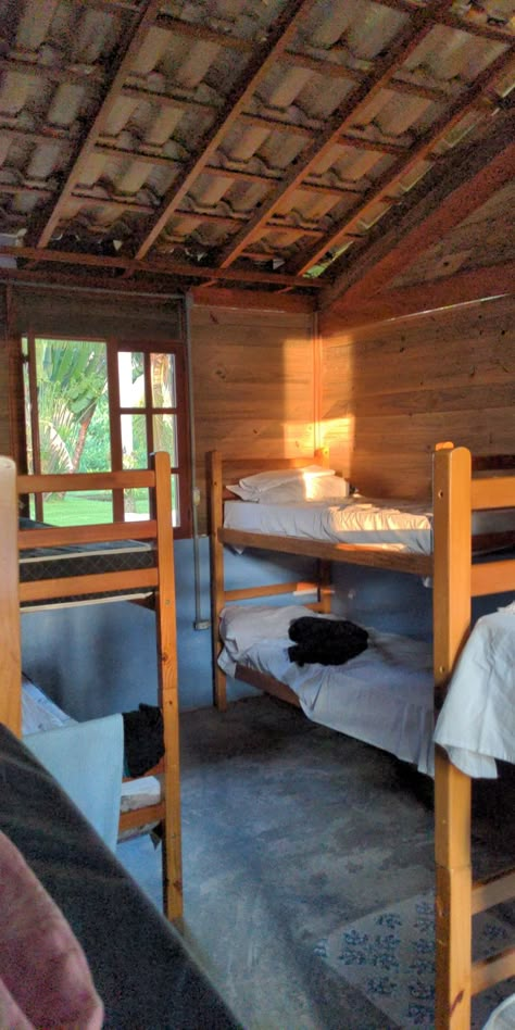 Bunker beds in a hostel at sunrise Hostel Travel Aesthetic, Hostel Astethic, Hostel Aesthetic Photo, Hostel Room Aesthetic, Backpacking Europe Aesthetic, Hostel Aesthetic, Hostel Essentials, Choir Aesthetic, School Ski Trip