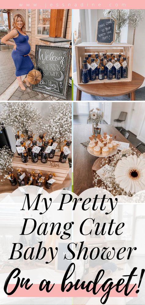 Here are a Baby shower with floral decor, cupcakes, and champagne favors. Budget Baby Shower Ideas, Baby Shower On A Budget, Baby Shower Details, Shower On A Budget, Parenting On A Budget, Budget Baby Shower, Hissy Fit, Tiny Jars, Cute Decor