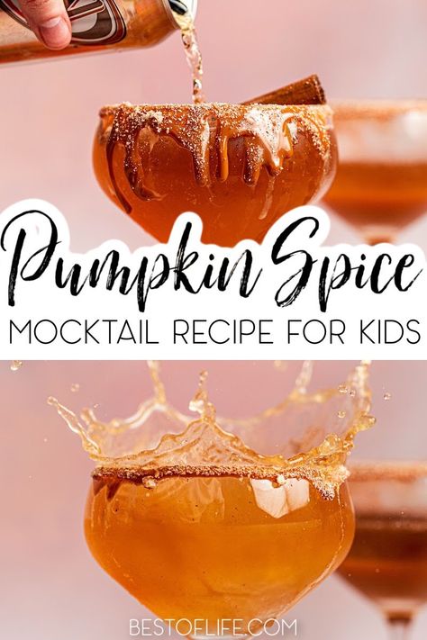 Use this easy pumpkin spice mocktail recipe as a holiday party drink for kids or as a virgin cocktail for adults who prefer non alcoholic drinks. Pumpkin Spice Drinks for Kids | Drinks for Kids with pumpkin Spice | Pumpkin Drinks | Non alcoholic Pumpkin Spice Drinks | Holiday Party Drinks | Holiday Party Drinks for Kids | Halloween Drinks for Kids | Thanksgiving Drinks for Kids | Pumpkin Recipes for Kids #virgincocktails #mocktailrecipes via @thebestoflife Pumpkin Drinks Nonalcoholic, Fall Party Drinks For Kids, Thanksgiving Kid Drinks, Pumpkin Mocktails, Mocktails Non Alcoholic Pumpkin, Fall Drinks For Kids, Healthy Mocktail Fall, Healthy Mocktails Non Alcoholic Fall, Fall Themed Mock Tails