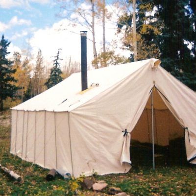 Outfitters Tent - Canvas Tents with Stove For Sale - Davis Tent Camp Shelter, Outfitter Tent, Yurt Ideas, Tent With Stove, Canvas Wall Tent, Canvas Tents, Stoves For Sale, Camp Tent, Winter Tent