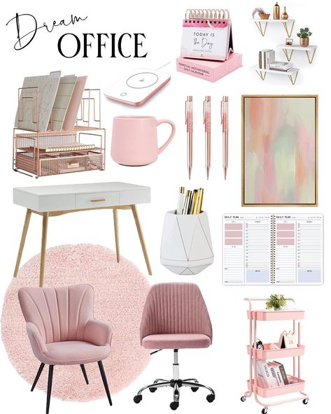 Shop recommended products from Gracefully Glam on www.amazon.com. Learn more about Gracefully Glam's favorite products. Pink Home Office, Wfh Office, Amazon Office, Office Vibes, Feminine Home Offices, Feminine Home, Pink Office, Office Decor Ideas, Dream Office