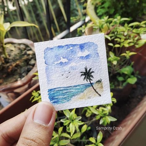 Painting Idea For Beginners, Katie Green, Miniature Watercolor, Watercolor Paintings Nature, Watercolor Beginner, Watercolor Paintings For Beginners, Diy Watercolor Painting, Watercolor Painting Techniques, Watercolor Flower Art