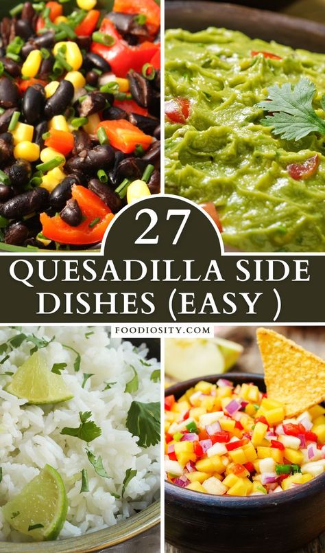 Sides For Quesadillas, Side Dishes For Lasagna, Lasagna Side Dishes, Side Dishes For Steak, Chili Salad, Easy Quesadilla, Steak Burger, Quick Pickled Red Onions, Quick Side Dish