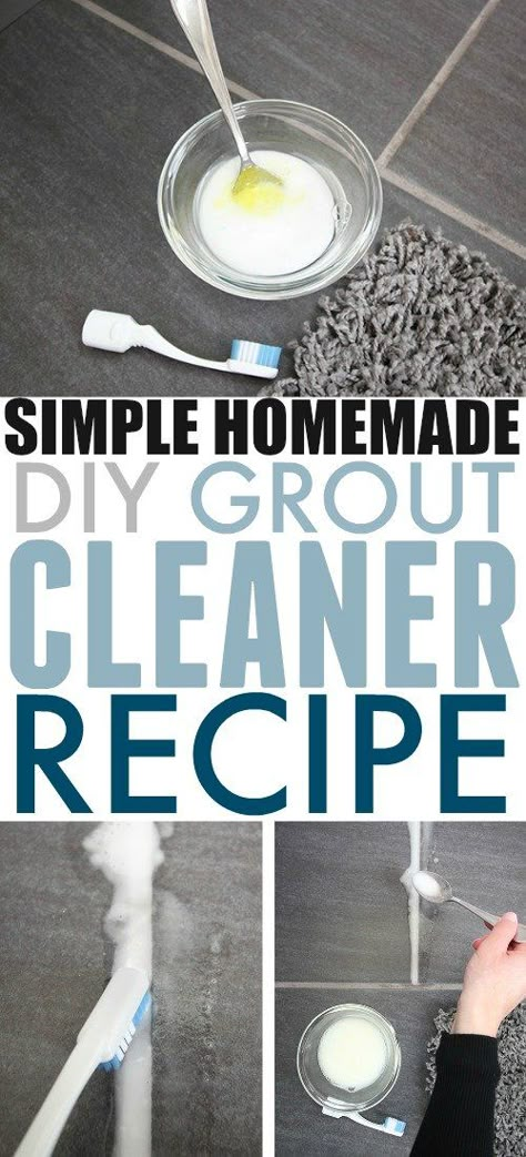 Grout Cleaner Recipe, Diy Grout Cleaner, Homemade Grout Cleaner, Diy Grout, Clean Grout, Diy Cleaner, Floor Grout, Baking Soda Benefits, Bathroom Transformation