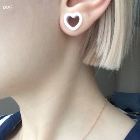 Heart Shaped Gauges, Small Heart Gauges, Heart Gages, Stretched Ears Heart, 0 Gauge Ears, Small Gauged Ears Women, Heart Ear Gauges, Heart Gauges, Tunnel Piercing