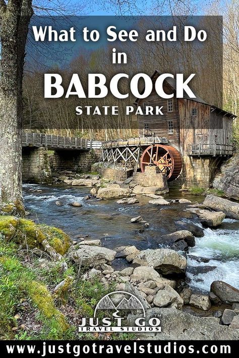 Visit Babcock State Park in West Virginia! We cover the best hikes and what to see and do in this amazing park! #babcockstatepark #justgotravelstudios Bluestone State Park Wv, Babcock State Park Wv, Pipestem State Park West Virginia, Cacapon State Park West Virginia, Brown County State Park Indiana, Natural Bridge State Park Kentucky, West Virginia Travel, New River Gorge, Virginia Travel