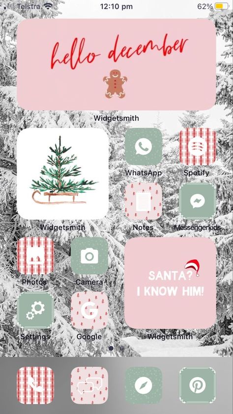 #christmas #ios14 #homescreen #aesthetic #aestheticwallpaperiphone #iphone Christmas Wallpaper Iphone Widgets, Christmas Aesthetic Iphone Home Screen, Christmas Iphone Widget Ideas, Christmas Phone Widget Ideas, Preppy Christmas Widgets Ideas, Cute Christmas Home Screen Ideas, Widgetsmith Ideas Christmas, Iphone Christmas Theme, Christmas Phone Screen Ideas