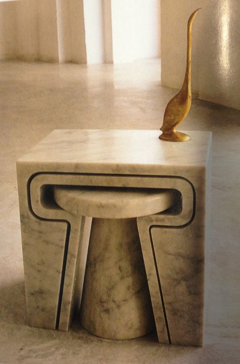 Marble nesting table by Jim Hannon-Tan. Jan 2013 World of Interiors Marble Bench, Nesting Table, Marble Furniture, Furniture Details, Marble Table, Furniture Inspiration, Nesting Tables, Interior Furniture, Unique Furniture