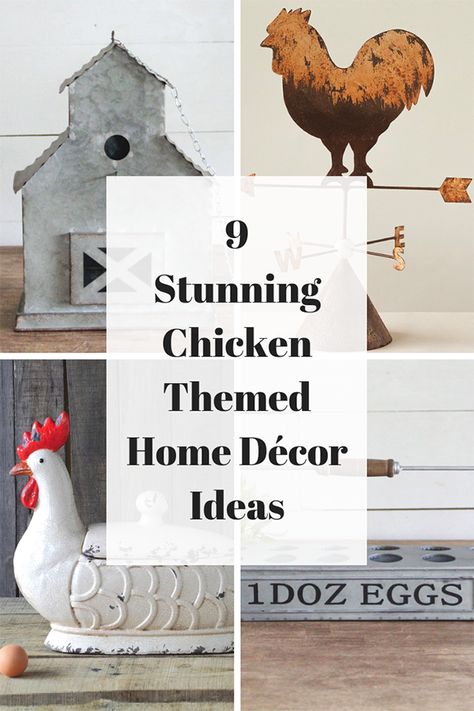 So cute! These chicken themed home decor ideas are amazing! I love that these backyard chicken decor ideas would fit perfectly with country farmhouse decor! Chicken Decor Ideas, Chicken Themed Kitchen, Eglu Cube, Chicken Kitchen Decor, Chickens For Beginners, Chicken Mama, Rooster Kitchen Decor, Chicken Home, Chicken Kitchen