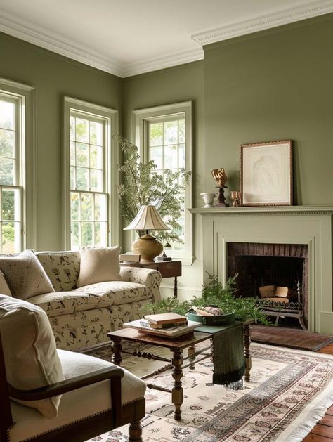 Behr Bitter Sage Living Room Green Interior Paint Living Room, Best Green For Living Room, Bitter Sage Behr, Bitter Sage Behr Paint, Light Green Walls Living Room, Behr Bitter Sage, Light Green Living Room Walls, Green Painted Walls Living Room, Sage Green Paints