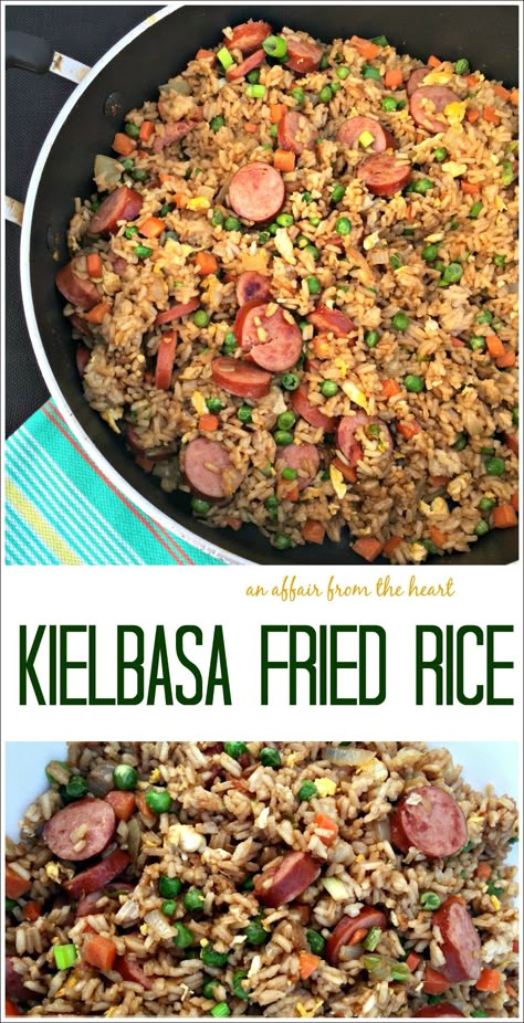 Fried Kielbasa, Kielbasa And Rice, Kielbasa Rice, Kabasa Recipes, Polska Kielbasa, Smoked Sausage Recipes, Kielbasa Recipes, Heart Recipes, Sausage Dishes