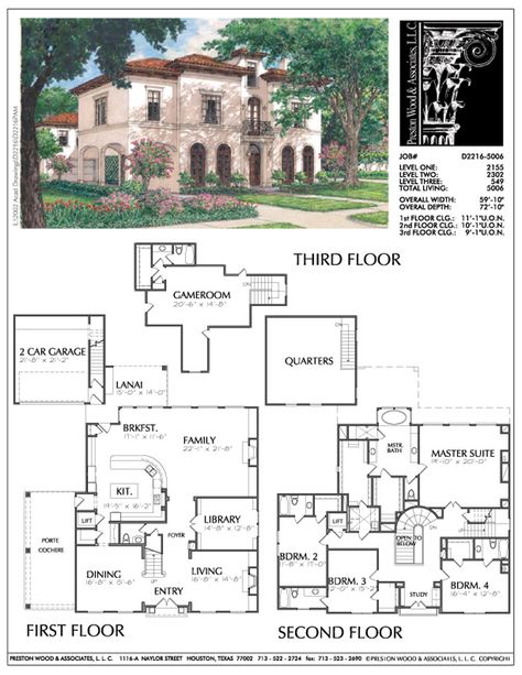 2 Story Home Plans, Spanish House Plans, Mediterranean House Plans, Sims 4 House Plans, House Plans One Story, Vintage House Plans, Sims House Plans, Spanish Style Homes, Custom House