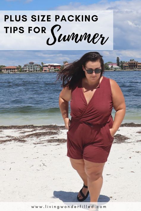 Summer packing tips for plus size women! Plus Size Summer Capsule 2023, Summer Plus Size Travel Outfits, Plus Size Beach Capsule Wardrobe, Arizona Summer Outfits Plus Size, Plus Size Florida Vacation Outfits, Summer Outfits Plus Size Women Over 40, Plus Size Outfits For Summer 2023, Plus Size Key West Outfits, Greek Vacation Outfit Plus Size