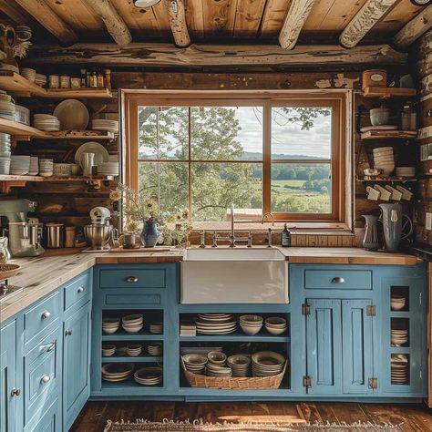 8+ Serene Cabin Decor Ideas in Soothing Blue • 333+ Art Images Colorful Cabin Interior, Coastal Cabin Interior, Maine Cabin Interior, Masculine Cabin, Modern Cottage Interior Living Room, Cottage Interiors Living Rooms, Colorful Cabin, Cabin Decorating Ideas, Cook Shack