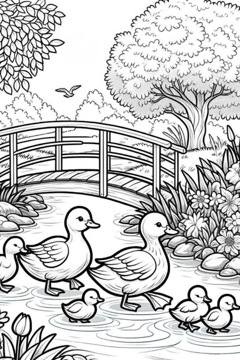 Spring Coloring Pages Colouring In, Coloring Spring, Colour In, Duck Coloring Pages, Nature Coloring Pages, Educational Coloring Pages, Coloring Pages Easy, Garden Coloring Pages, Holiday Coloring Pages