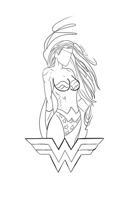 Powerful Women Tattoos Design, Wonder Woman Tattoo, Wonder Woman Drawing, Animation Characters Tattoo, 12 Tattoos, Power Tattoo, Self Love Tattoo, Stencil Outline, Wonder Woman Art