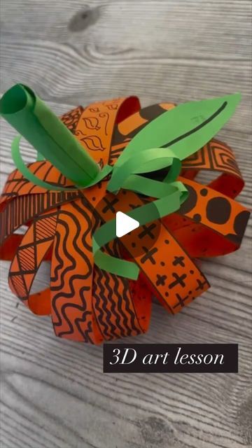 Meagan Carloss on Instagram: "This is the PERFECT 3D Art project for Halloween or even thanksgiving. 🧡
.
For this project we used 9x12 paper (any color works!!), glue, sharpies, and optional-brads and my pattern idea sheet 🍁
.
Have students draw about 10/12 lines-try to keep them even! Then they can fill with patterns or what they are thankful for. 
. 
If you don’t already have it, comment PATTERN for the link to my 2 page idea sheet! 🖤" Thanksgiving Middle School, Thanksgiving Art Projects, Autumn Projects, Art Sub Plans, 3d Art Projects, Halloween Art Projects, Thanksgiving Placemats, Turkey Art, October Art