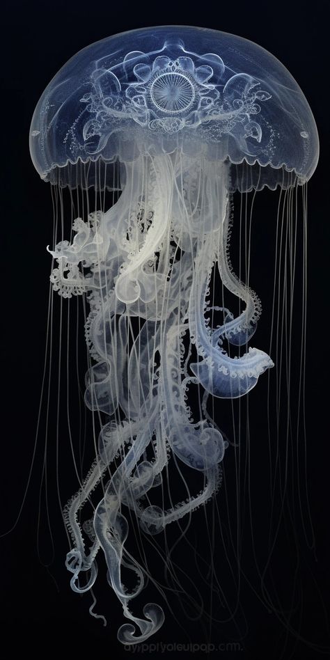 Deep Sea Jellyfish Photography, Sea Horses Aesthetic, Different Jellyfish, Unusual Sea Creatures, Aquarium Aesthetic Jellyfish, Weird Ocean Creatures, Unique Sea Creatures, Scary Jellyfish, Big Jellyfish