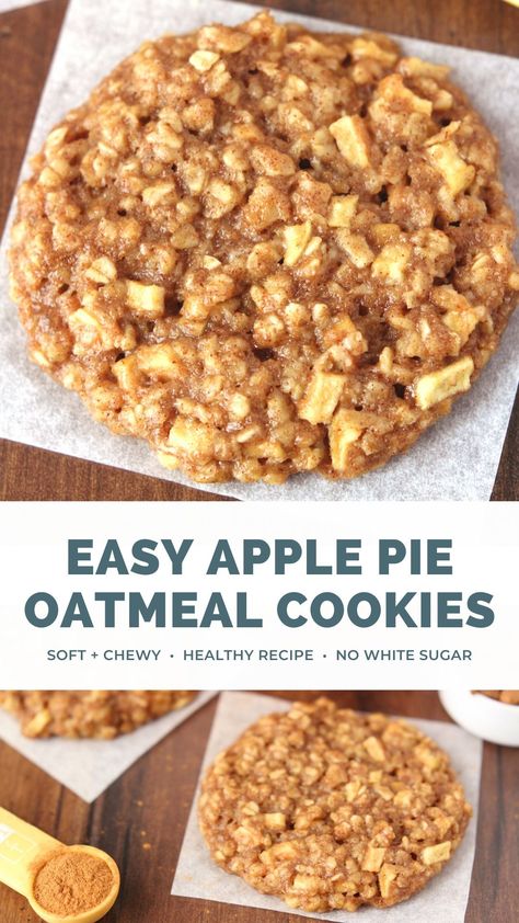 Apple Deserts Healthy, No Bake Apple Cookies, Low Cal Fall Desserts, No Bake Recipes Healthy, Recipes That Use A Lot Of Apples, Healthy Oatmeal Dessert Recipes, Apple And Oatmeal Recipes, Clean Eating Recipes Dessert, Low Sugar Fall Desserts