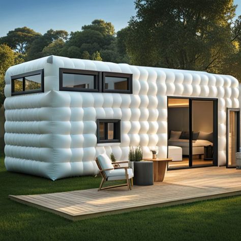 Inflatable Tiny Houses: Save Money, Live Comfy Inflatable House, Round Homes, Livable Sheds, Tiny Living Space, Pod House, Bubble House, Inflatable Bounce House, Architecture Portfolio Design, A Frame House Plans