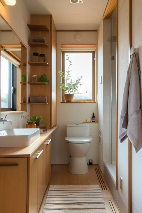 Use these tips to get the perfect blend of Japanese and Scandinavian design with these Japandi bathrooms. Lighting Small Bathroom, Small Bathroom Scandinavian, Muji Bathroom, Bathroom Ideas Japandi, Bathroom Board And Batten, Japandi Bathroom Ideas, Japanese Bathroom Design, Japanese Style Bathroom, Japandi Bathroom