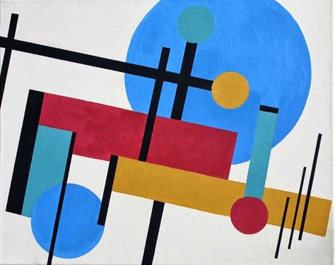 Kazimir Malevich Inspired Geometric Abstract Modern Painting Kazimir Malevich, Kandinsky Art, Istoria Artei, Green World, Geometric Shapes Art, Geometric Design Art, Bauhaus Design, Abstract Art Inspiration, Elementary Art Projects