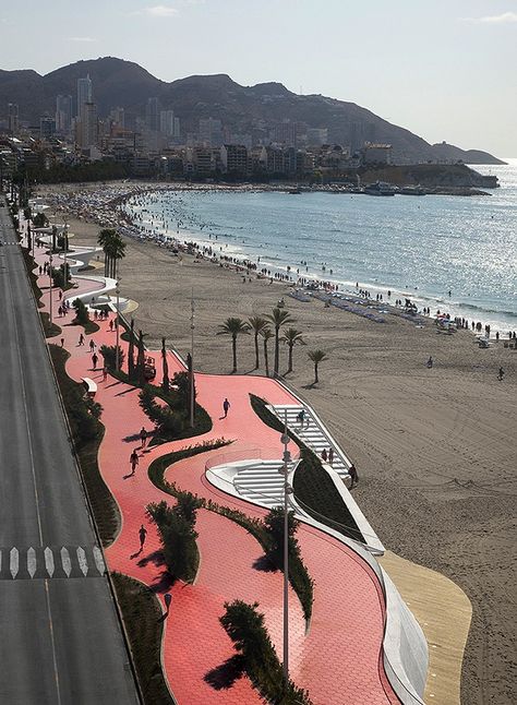 Benidorm Seafront / OAB Benidorm Spain, Spain Design, Urban Landscape Design, Public Space Design, Landscape And Urbanism, Landscape Architecture Design, Urban Park, Urban Furniture, Urban Architecture