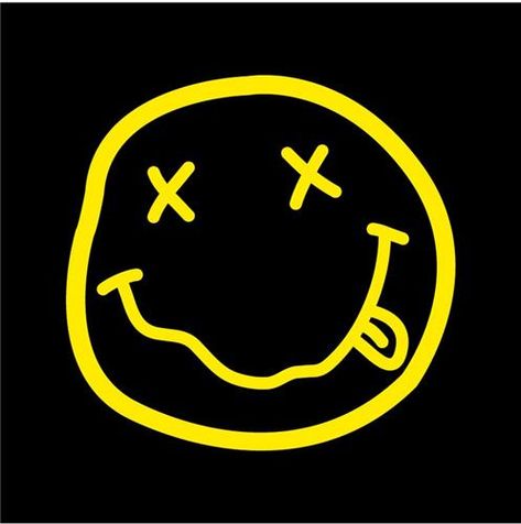 Nirvana smiley face logo Nirvana Logo, Band Logos, Kurt Cobain, Smiley Face, Nirvana, Wall Collage, Smiley, Photo Wall, Tattoo Ideas