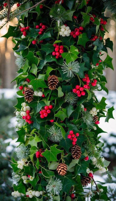 17 Winter Floral Arrangement Ideas - WithLoveLive Floral Arrangement Ideas, Winter Floral Arrangements, Peonies Centerpiece, Winter Arrangements, Winter Centerpieces, Blue Delphinium, Ivy Vine, Green Ivy, Arrangement Ideas