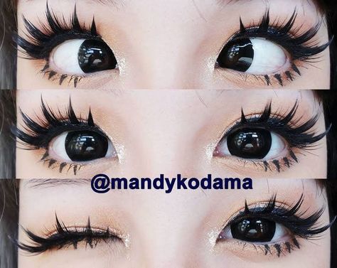 Doe Eye Makeup, Gyaru Makeup, Cute Eye Makeup, Doll Eye Makeup, Kawaii Makeup, Swag Makeup, Circle Lenses, Makeup Tut, Doll Makeup