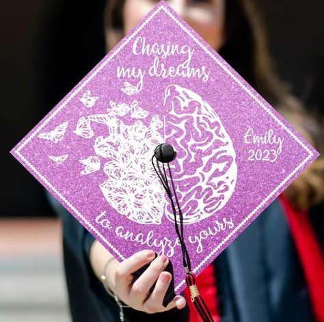 Graduation cap topper: Customized psychology cap decoration Cap decoration College graduation cap decoration Graduation cap decoration Graduation cap Social work graduation cap